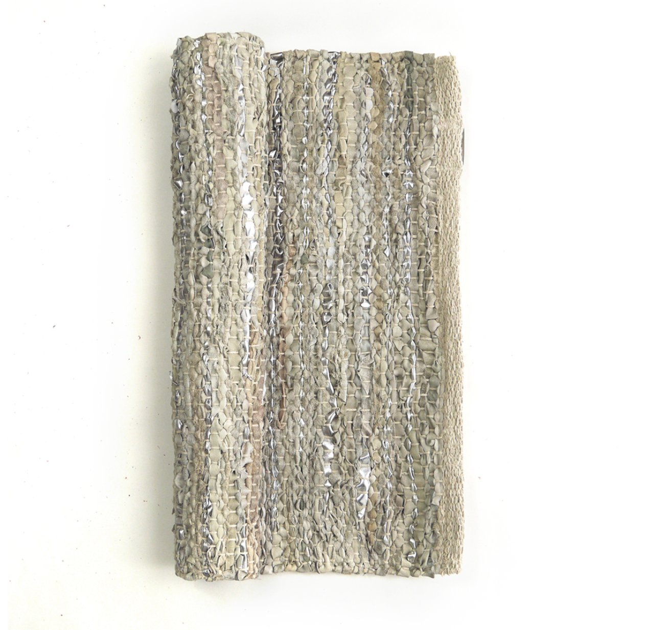 Tapis lirette en cuir - Ecru